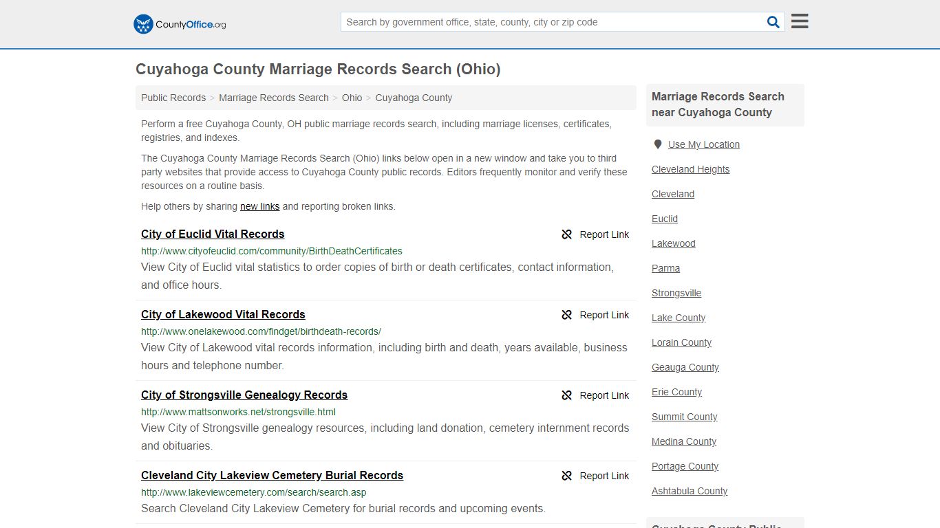 Marriage Records Search - Cuyahoga County, OH (Marriage ...